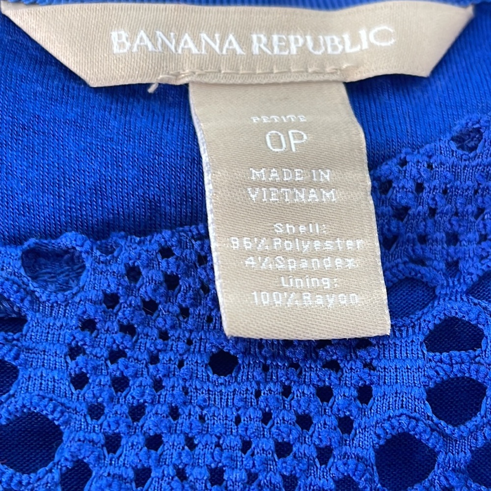 Banana Republic Crochet Zipper Top 0P Royal blue - Picture 4 of 9
